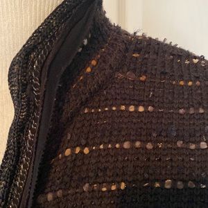 Elie Tahari Wool Cardigan Sweater Black Size S